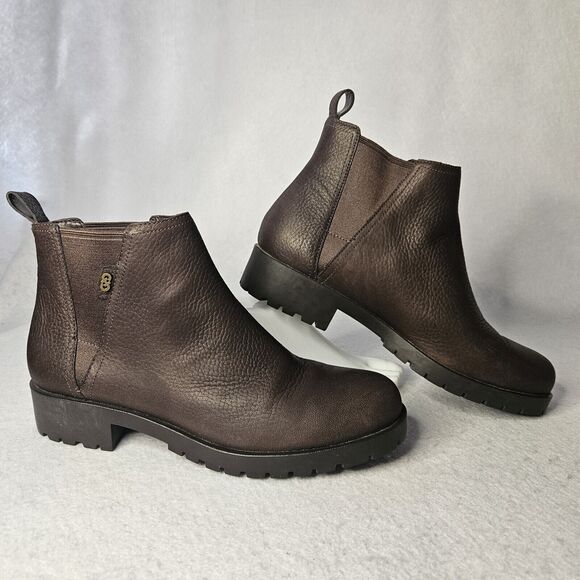 COLE HAAN Signature Brown Leather Boots Waterproof Sz 8.5 B - Picture 1 of 6